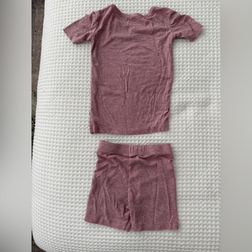 Little Sleepies Two-Peice Pajama Set Mauve Pink shorts Toddler Girl 3T - Picture 4 of 4